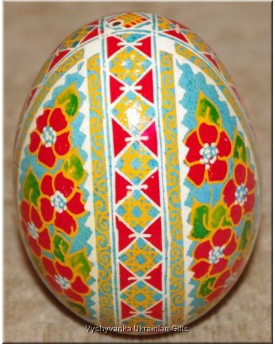Real Pysanka Ukrainian Goose Egg Hand Painted