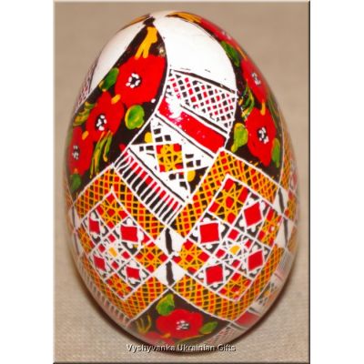 Ukrainian Goose Egg Hand Painted Pysanka — Poppy & Rushnyk