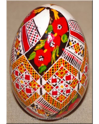 Ukrainian Goose Egg Hand Painted Pysanka — Poppy & Rushnyk