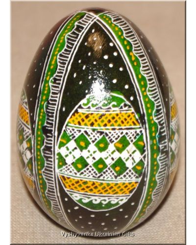 Ukrainian Goose Egg Hand Painted Pysanka — Nested Egg Design