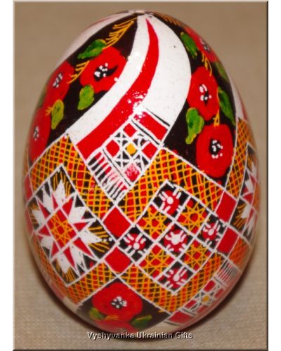 Ukrainian Goose Egg Hand Painted Pysanka — Poppy Rozha & Rushnyk