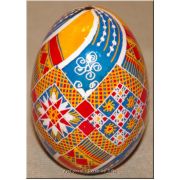 Ukrainian Goose Egg Hand Painted Pysanka — Blue Star Rushnyk