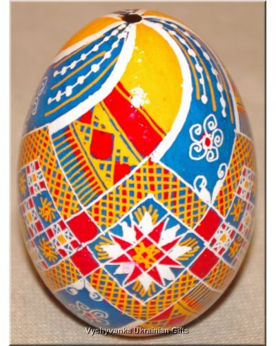 Colored Unique Ukrainian Goose Easter Egg