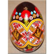 Ukrainian Pysanka Real Goose Egg — Rozha & Infinity Wave