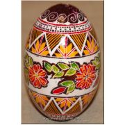 Ukrainian Pysanka Real Goose Egg — Rozha & Sun Triangle Band