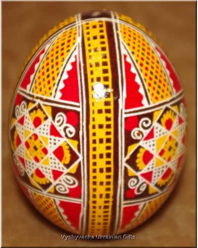Ukrainian Real Pysanka Easter Egg Hand Painted