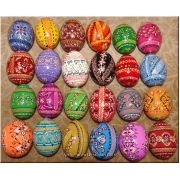 Two Dozen Hand Painted Wooden Easter Eggs Ukraine Egg Art