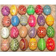 24 Hand Painted Wooden Pisanki. Ukraine Art Egg