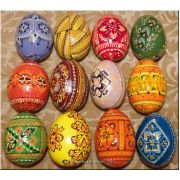12 Hand Painted Wooden Pysanky Ukrainian Art Egg