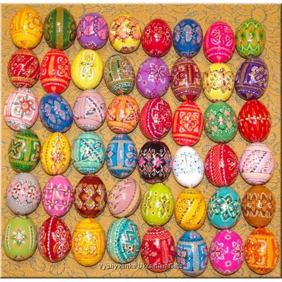 48 Hand Painted Wooden Easter Eggs Wholesale