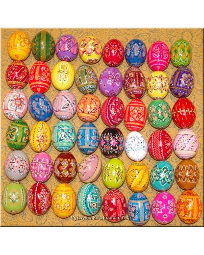 48 Hand Painted Wooden Easter Eggs Wholesale