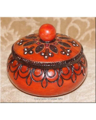 Polish Wooden Hand Carved Inlaid Bowl Box