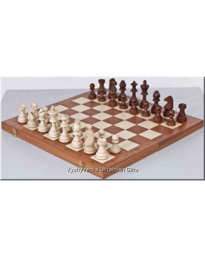 Polish Hand Carved Wooden Tournament Chess Set