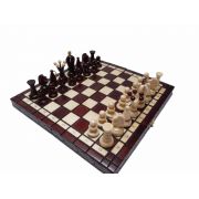 Polish Hand Carved Wooden Chess Set King's Small