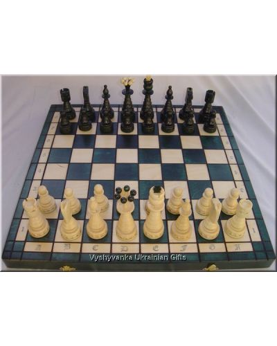 Polish Carved Wooden Chess Set - Christmas Tree