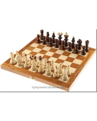 Hand Carved Wooden Chess Set - Pearl Large