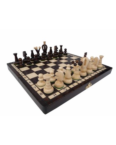 Carved Wooden Chess Set - King Small Burned