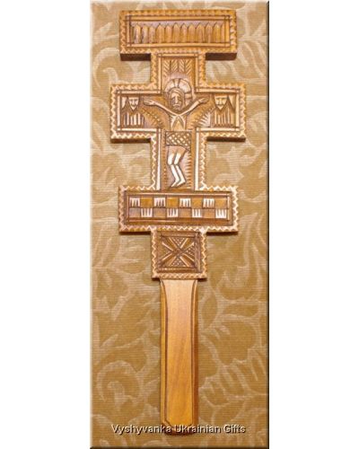Unique Hutzul Cross Ukrainian Wooden Hand Carved