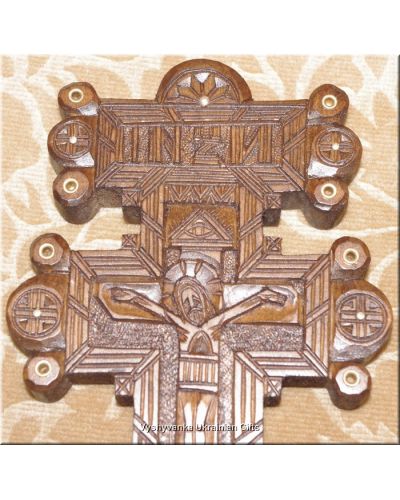 Hutsul Unique Ukrainian Wooden Hand Carved Cross