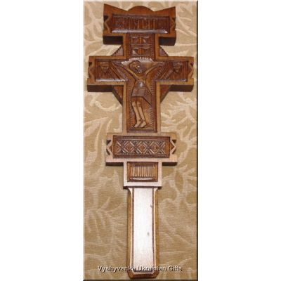 Unique Ukrainian Hand Carved Wooden HUTSUL Cross